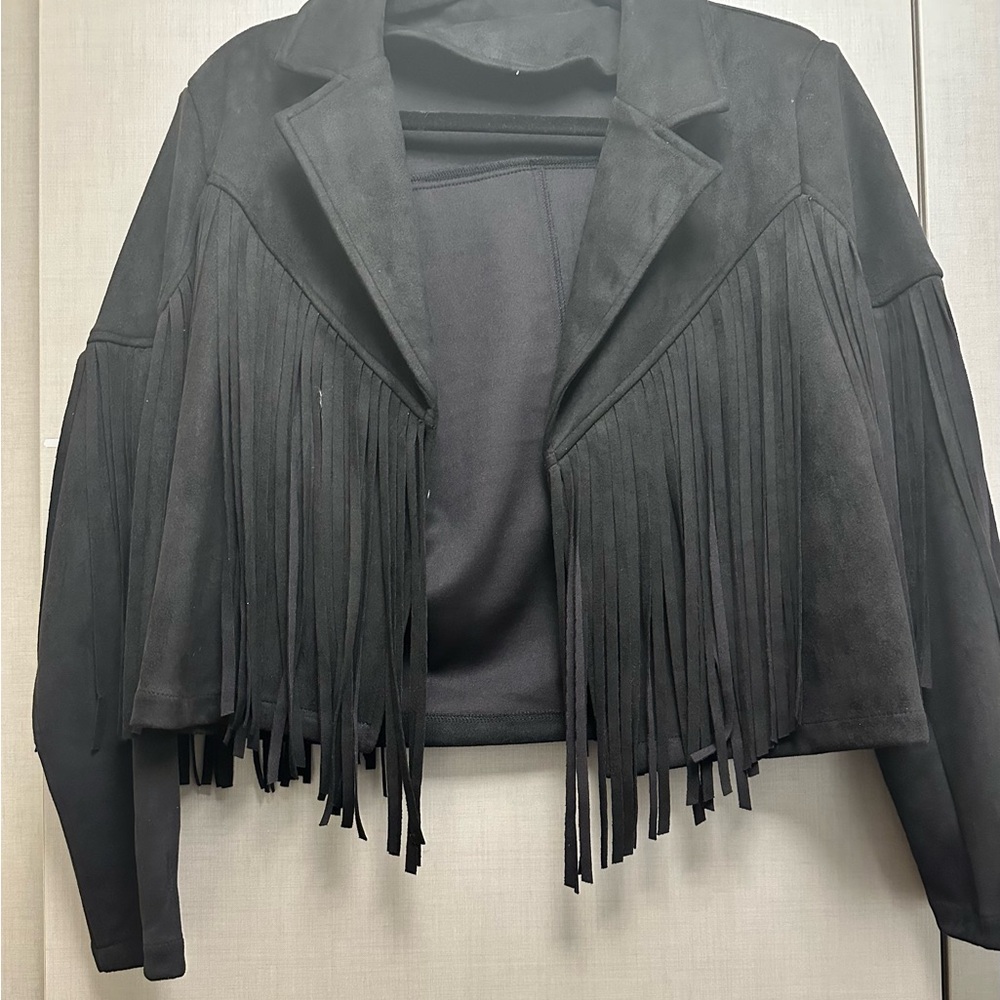 Fringed Black Women's Jacket